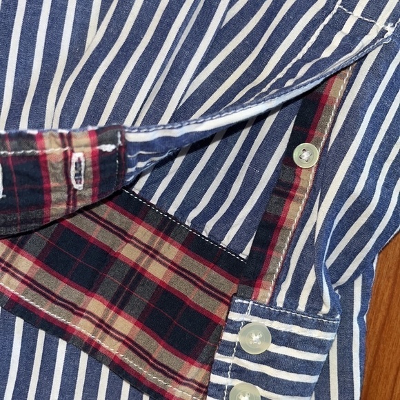 U. S. Expedition men’s long sleeve blue white stripe button down shirt - Picture 4 of 7